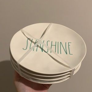 4 brand new Rae Dunn plastic plates